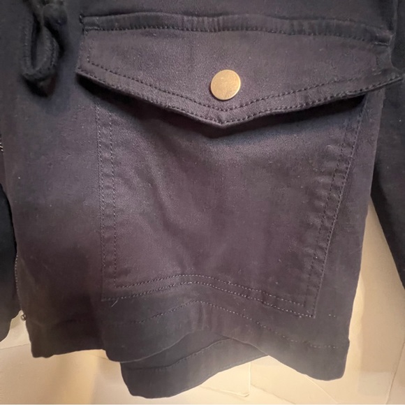 Women’s Drawstring Hooded Jacket, Mark & Spruce, Navy Blue, Size XL - Picture 7 of 14